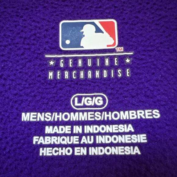 Colorado Rockies 1/4 Zip Pullover Men Large Fleece Lined MLB Genuine Merchandise - Picture 5 of 10